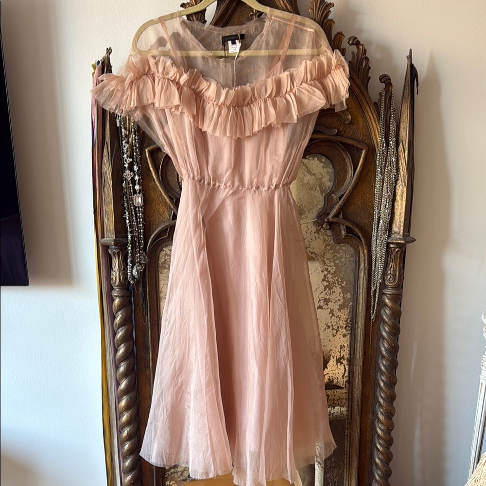 Louiza Babouryan pink midi dress
